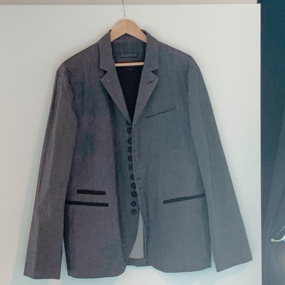 Men’s Grey John Varvatos Military Style Blazer - Picture 3 of 5
